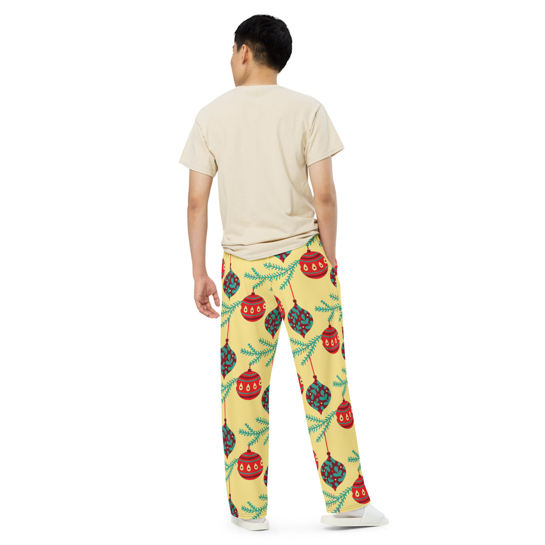 Yellow Balls Christmas Matching Dad Wide-leg Pants