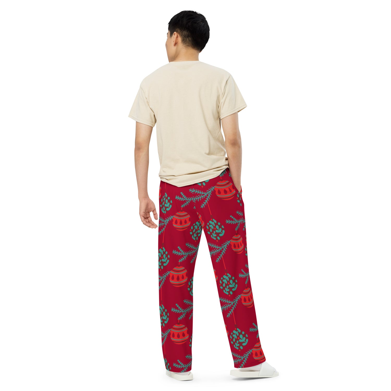 Red Ball Christmas Matching Dad Wide-leg Pants