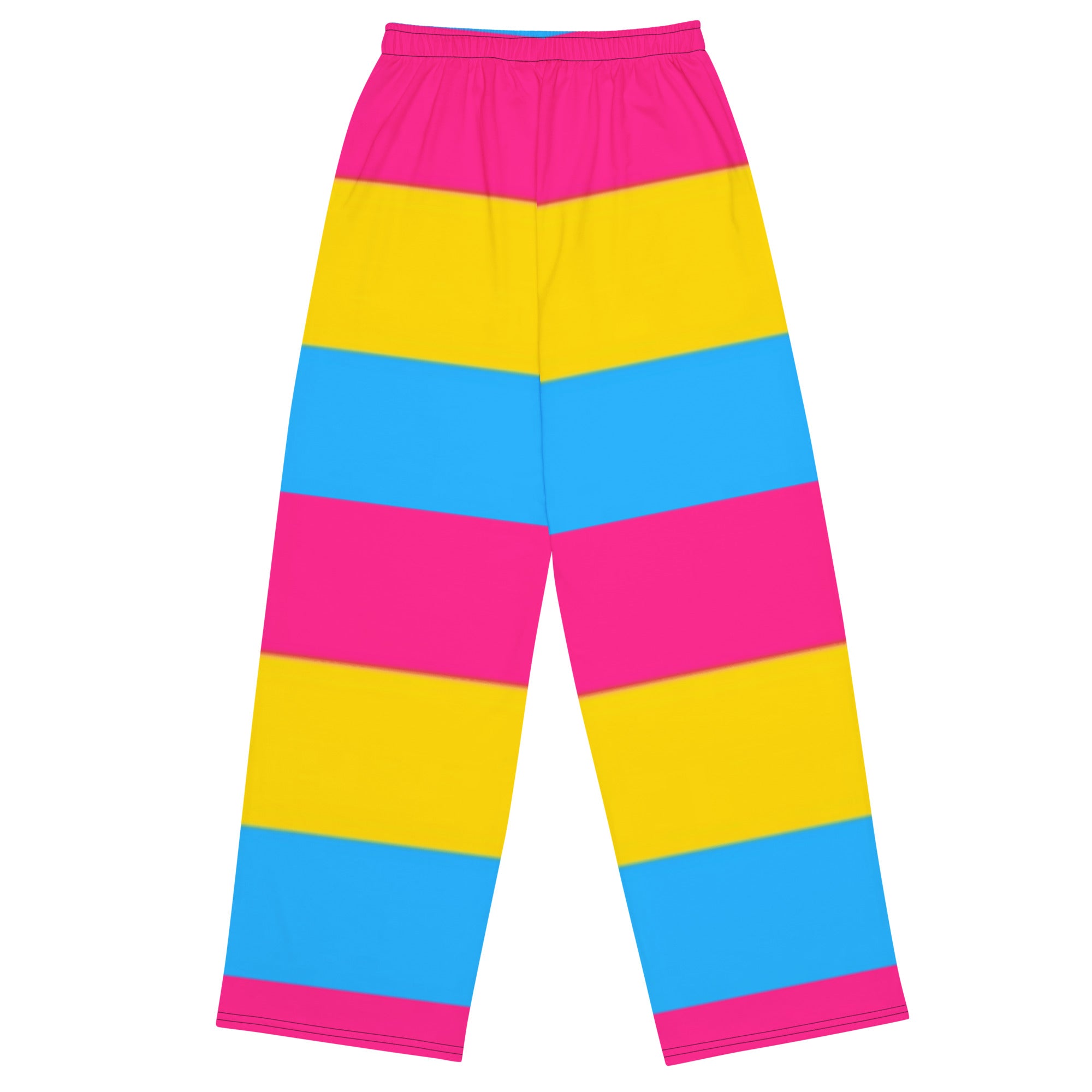 Pantalones anchos con bandera del orgullo pansexual