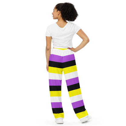 Non-Binary Pride Flag Wide-Leg Pants