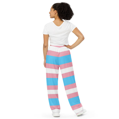 Transgender Pride Flag Wide-Leg Pants