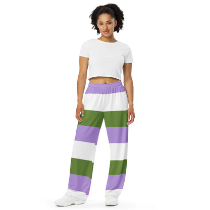 Pantalones anchos con bandera del Orgullo Genderqueer