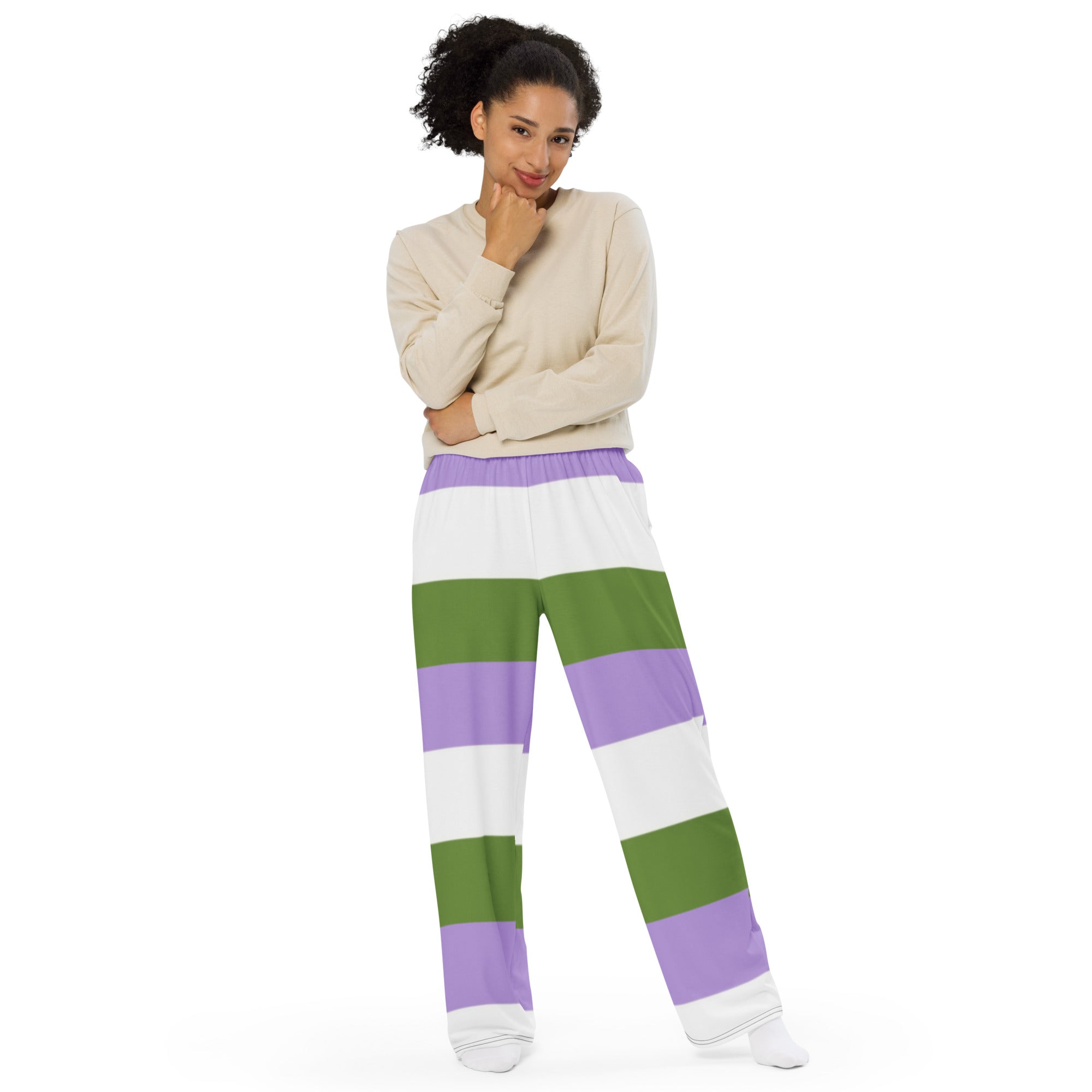 Pantalones anchos con bandera del Orgullo Genderqueer