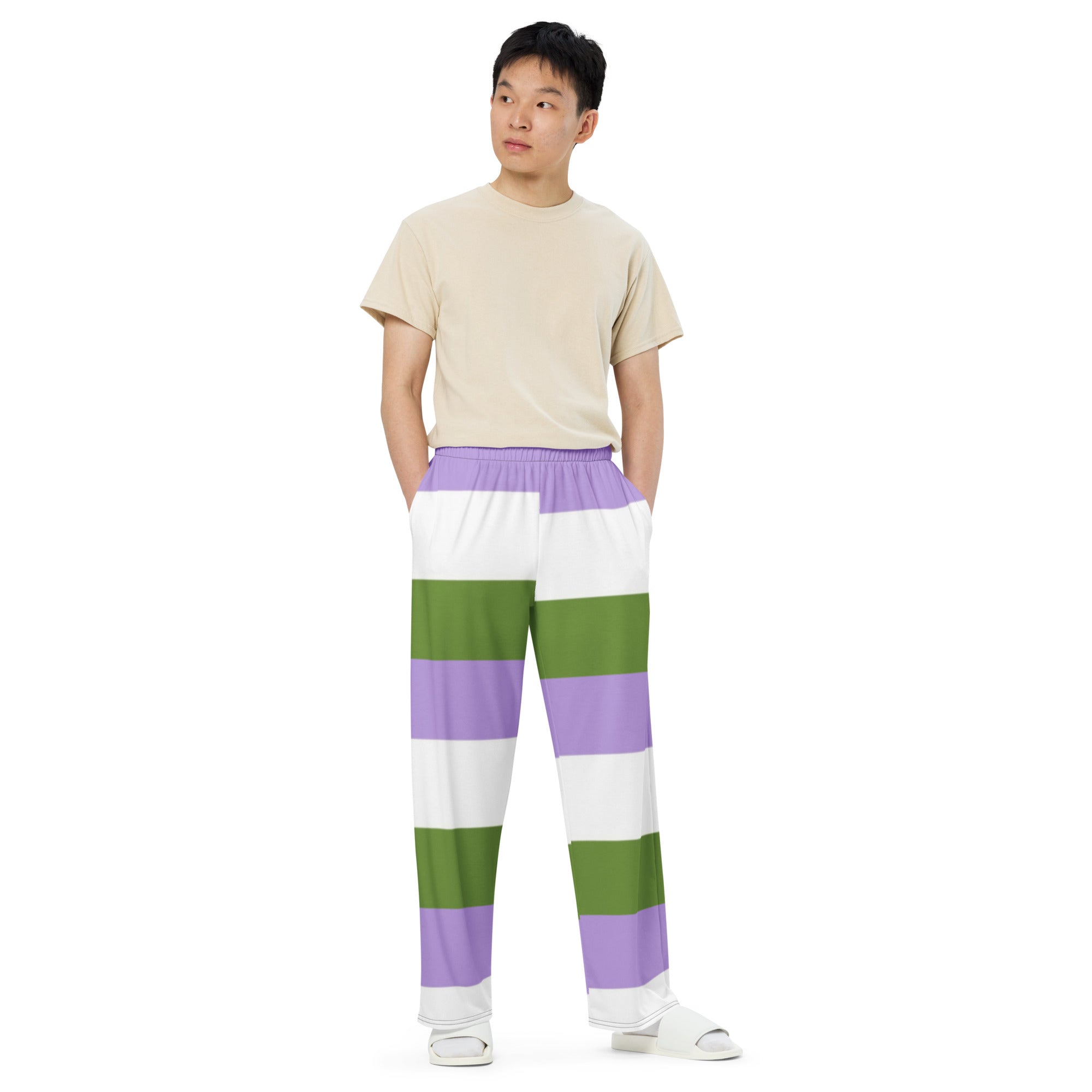 Pantalones anchos con bandera del Orgullo Genderqueer