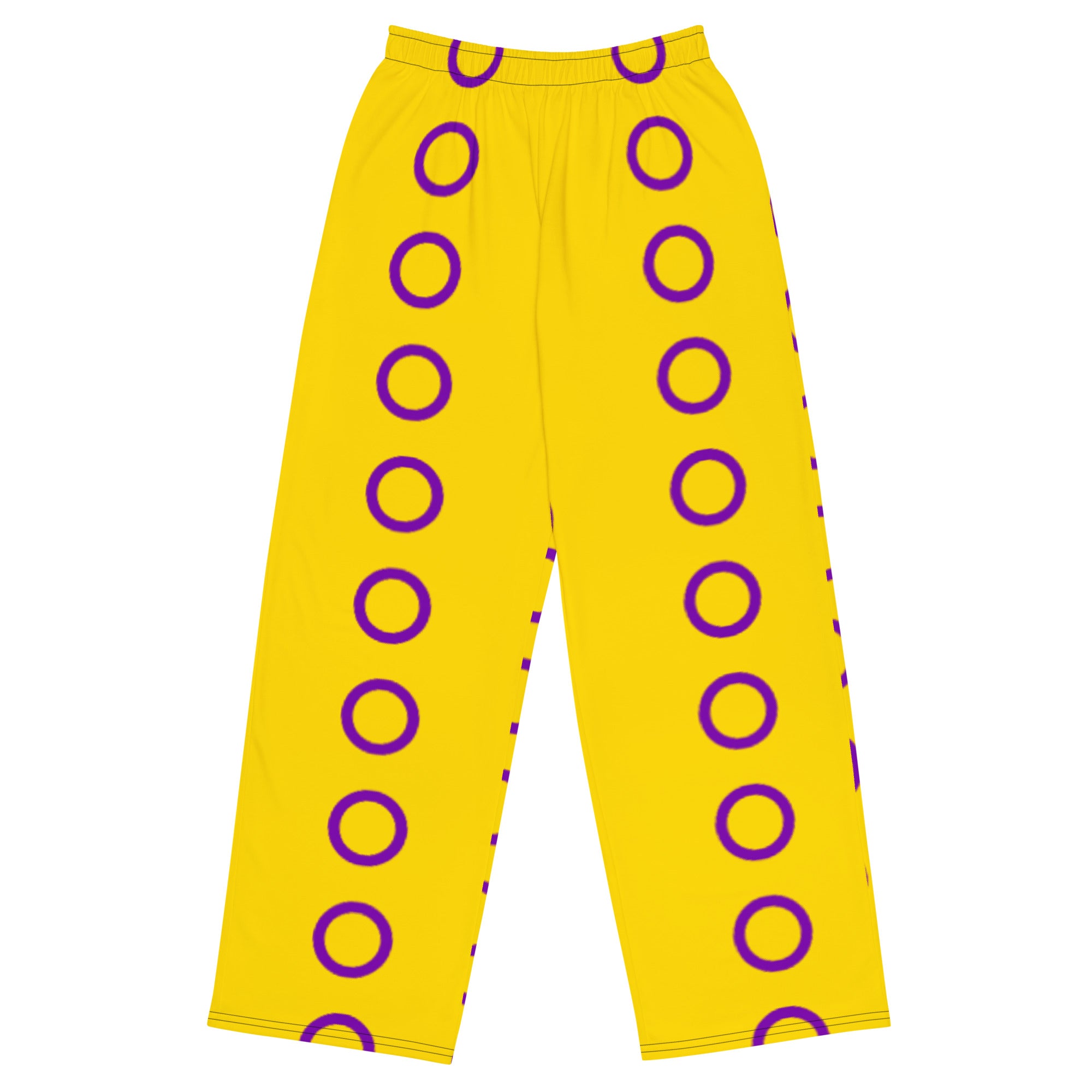 Pantalones anchos con bandera del Orgullo Intersex