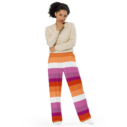 Lesbian Pride Flag Wide-Leg Pants