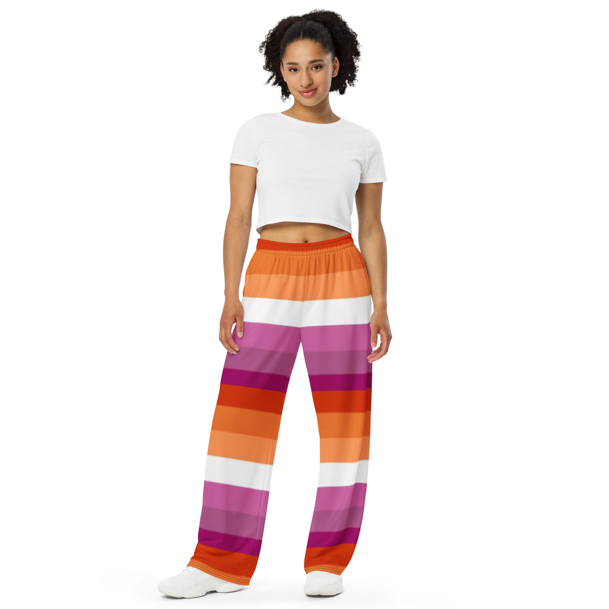 Lesbian Pride Flag Wide-Leg Pants