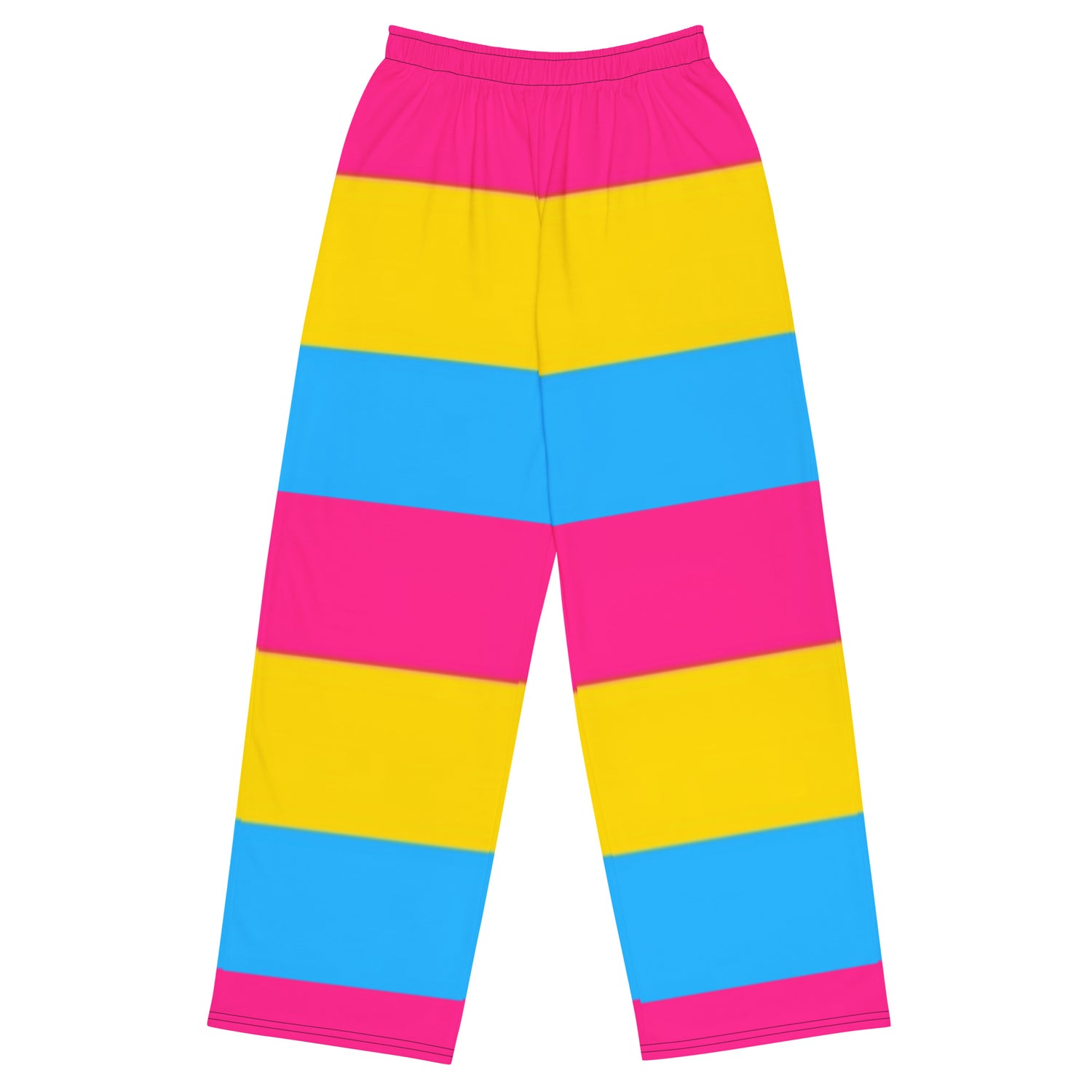 Pantalones anchos con bandera del orgullo pansexual