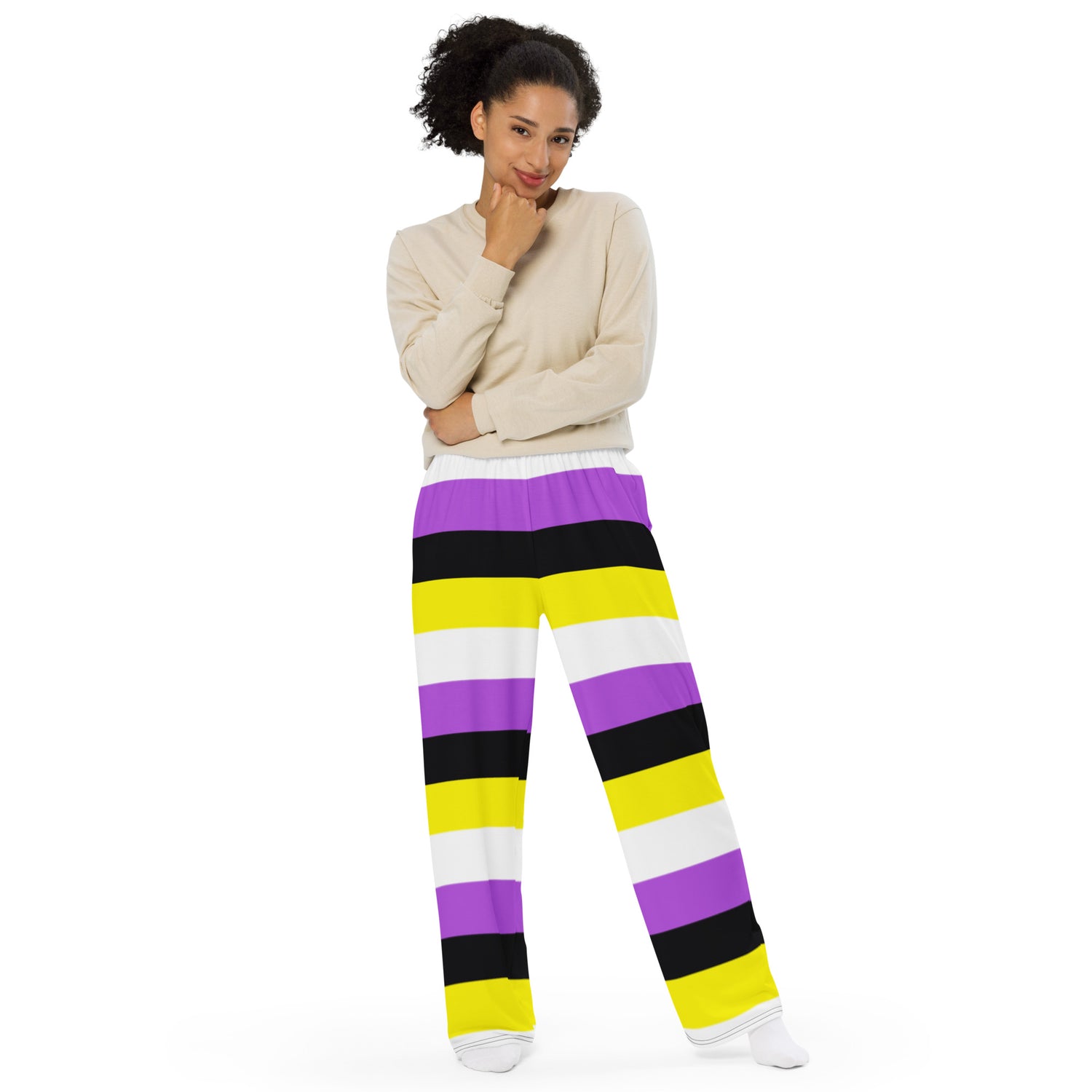 Non-Binary Pride Flag Wide-Leg Pants