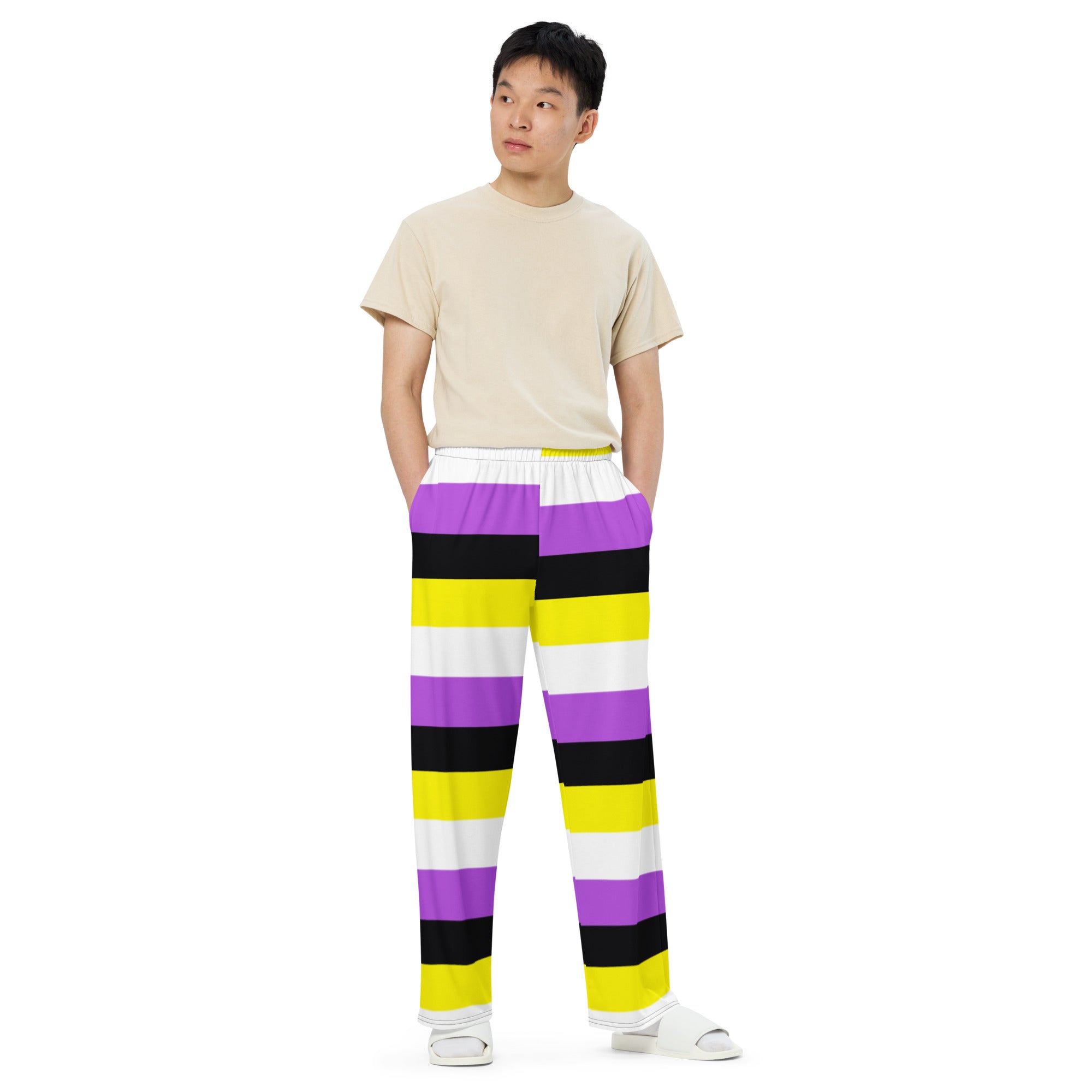 Non-Binary Pride Flag Wide-Leg Pants