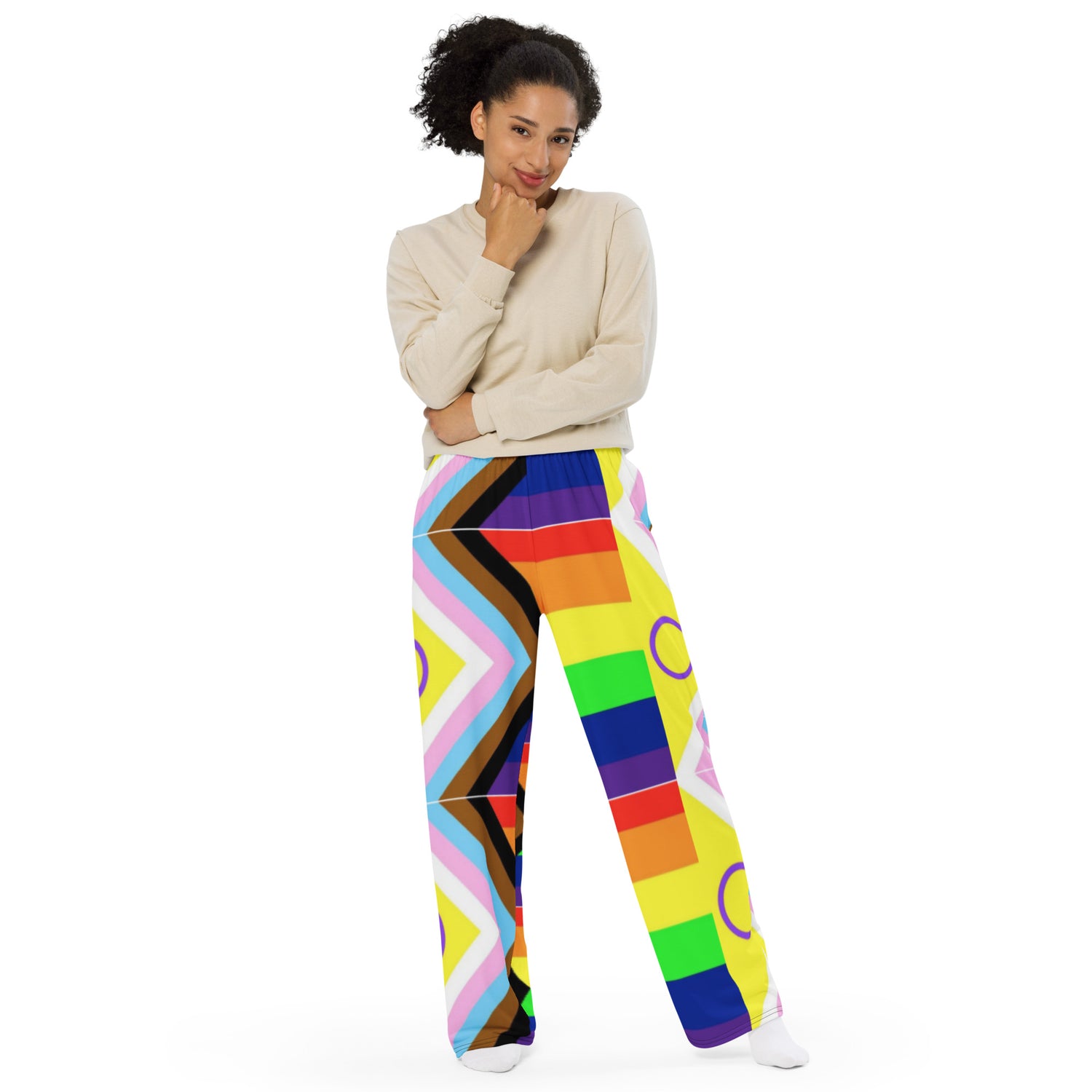 Pantalones anchos con inclusión de Pride Intersex