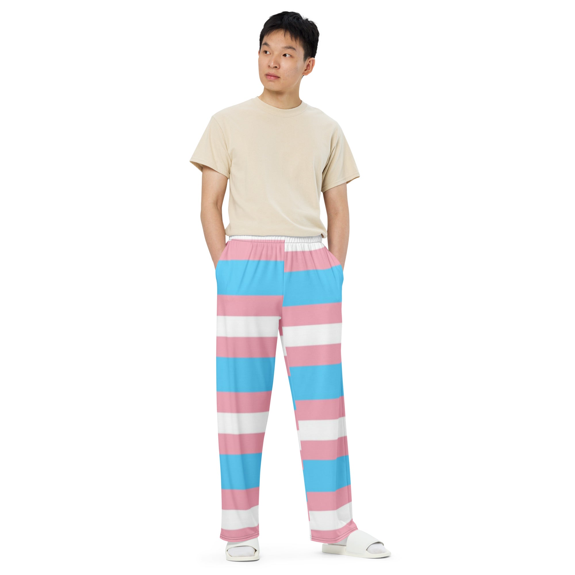 Transgender Pride Flag Wide-Leg Pants