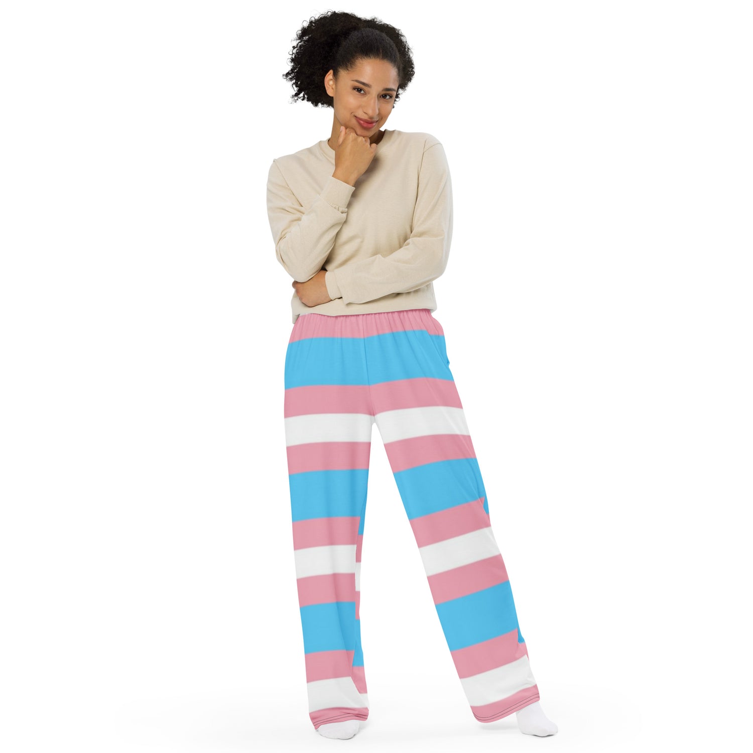 Transgender Pride Flag Wide-Leg Pants