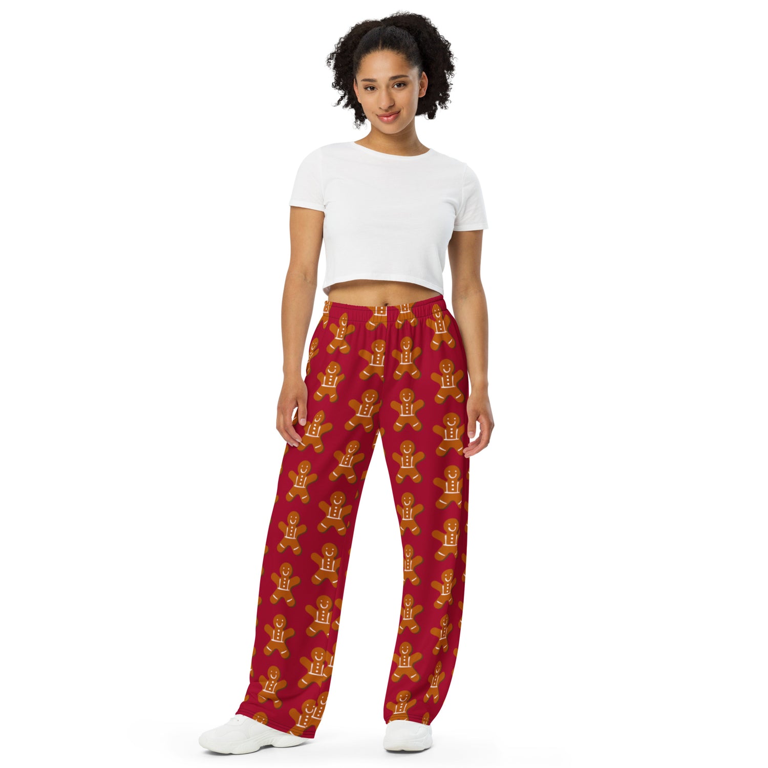 Ginger Bread Christmas Matching Mom Wide-Leg Pants