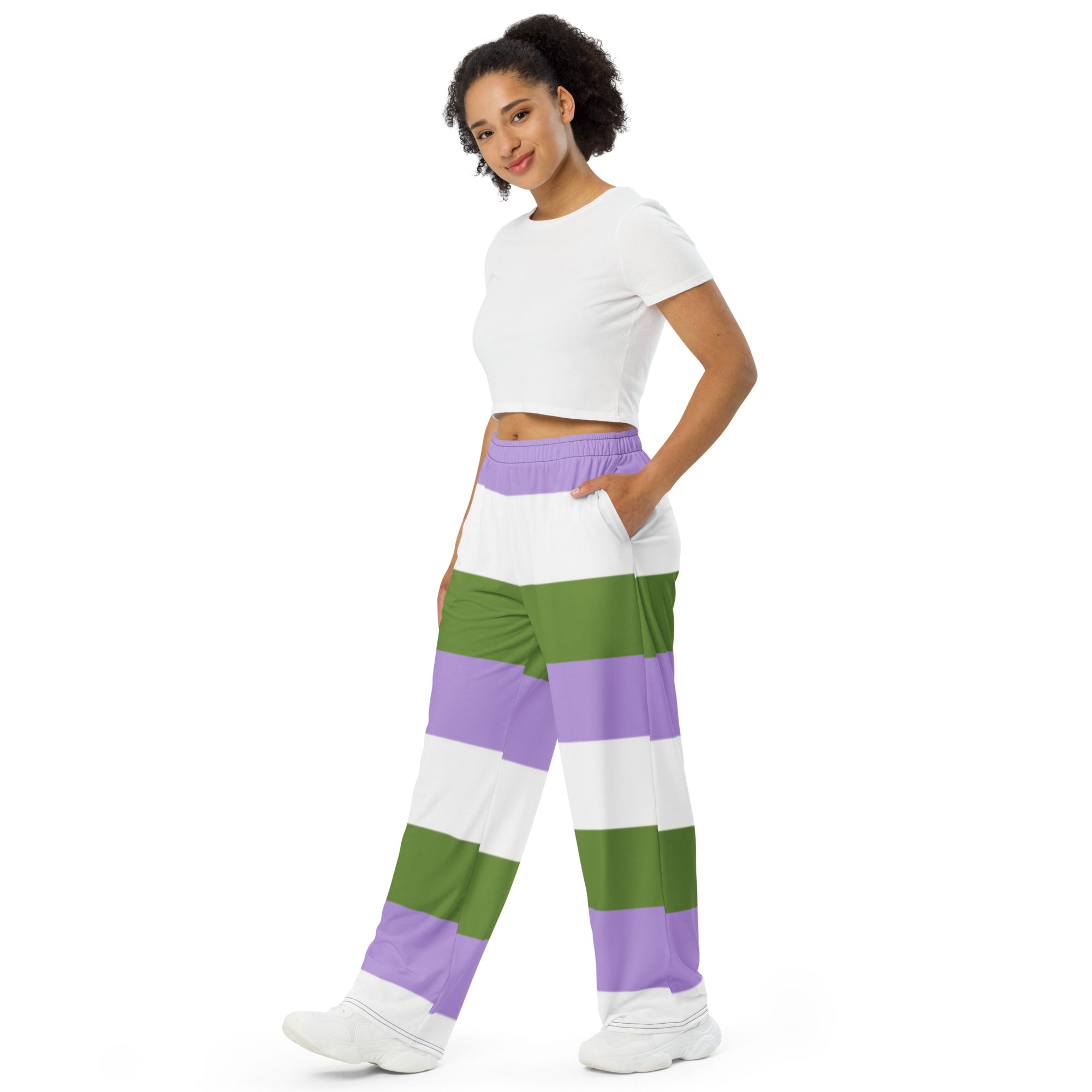 Pantalones anchos con bandera del Orgullo Genderqueer