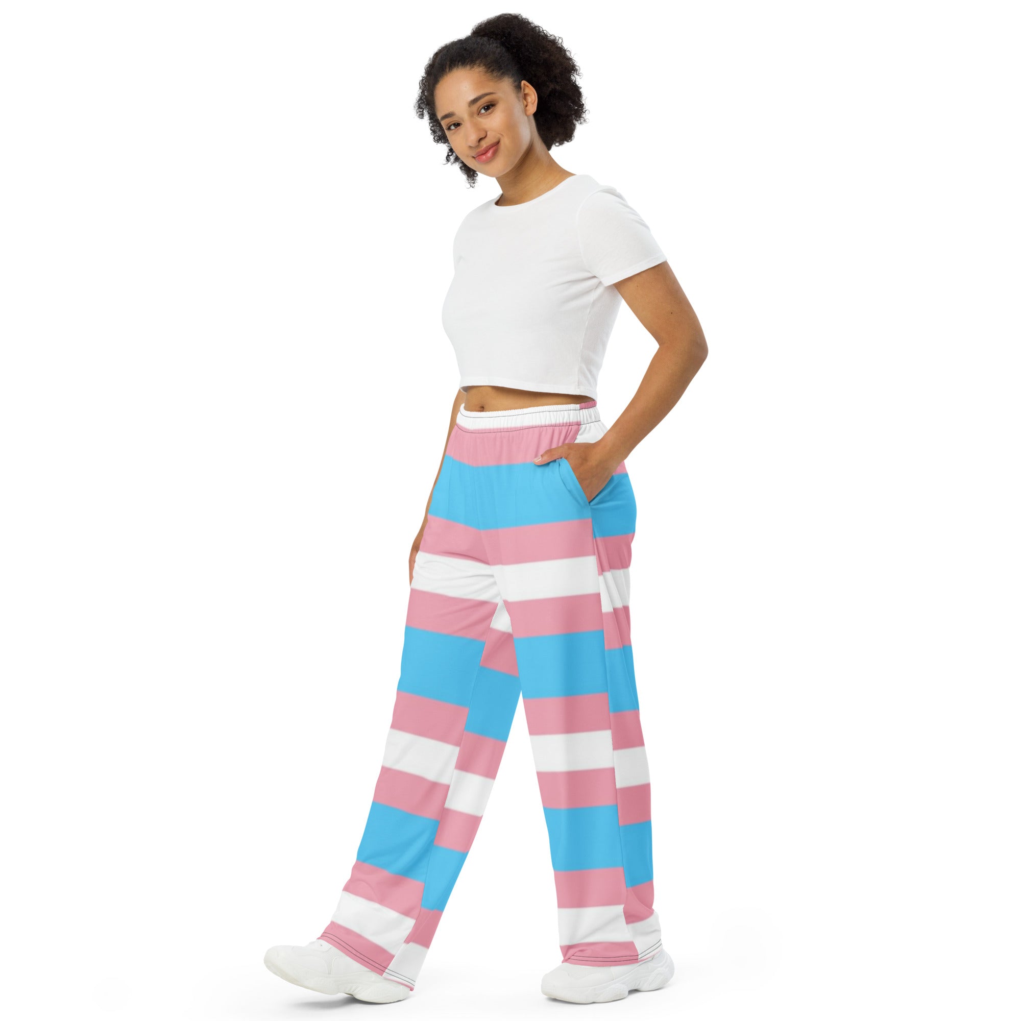 Transgender Pride Flag Wide-Leg Pants