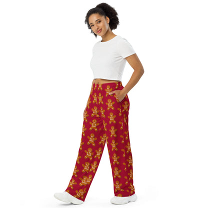 Ginger Bread Christmas Matching Mom Wide-Leg Pants