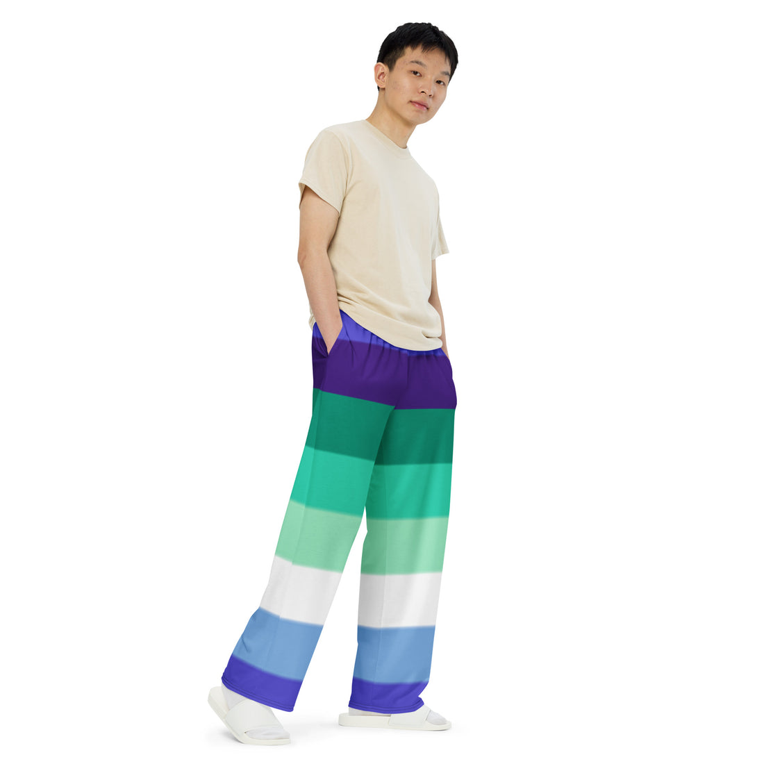 Gay Pride Flag Wide-Leg Pants