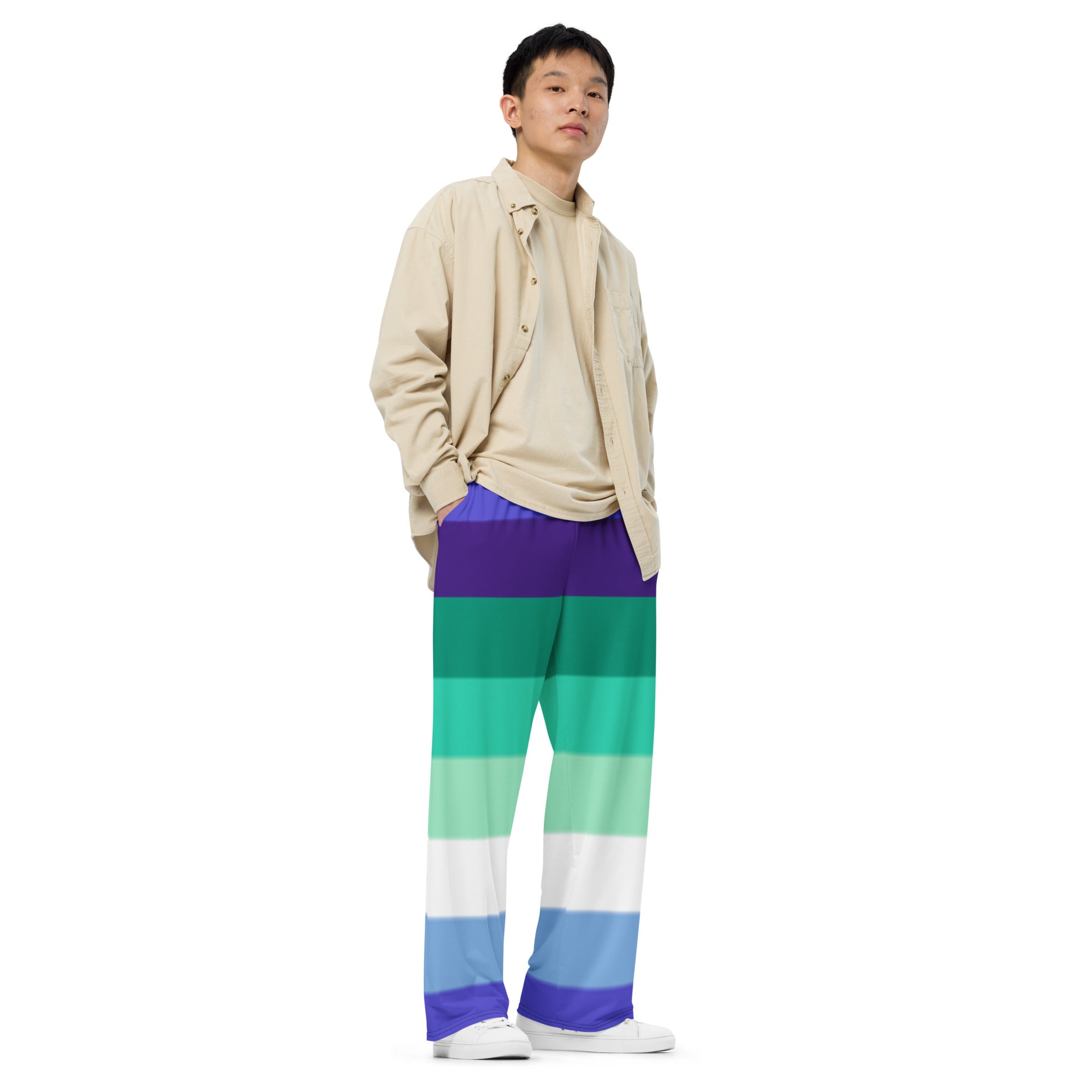 Gay Pride Flag Wide-Leg Pants