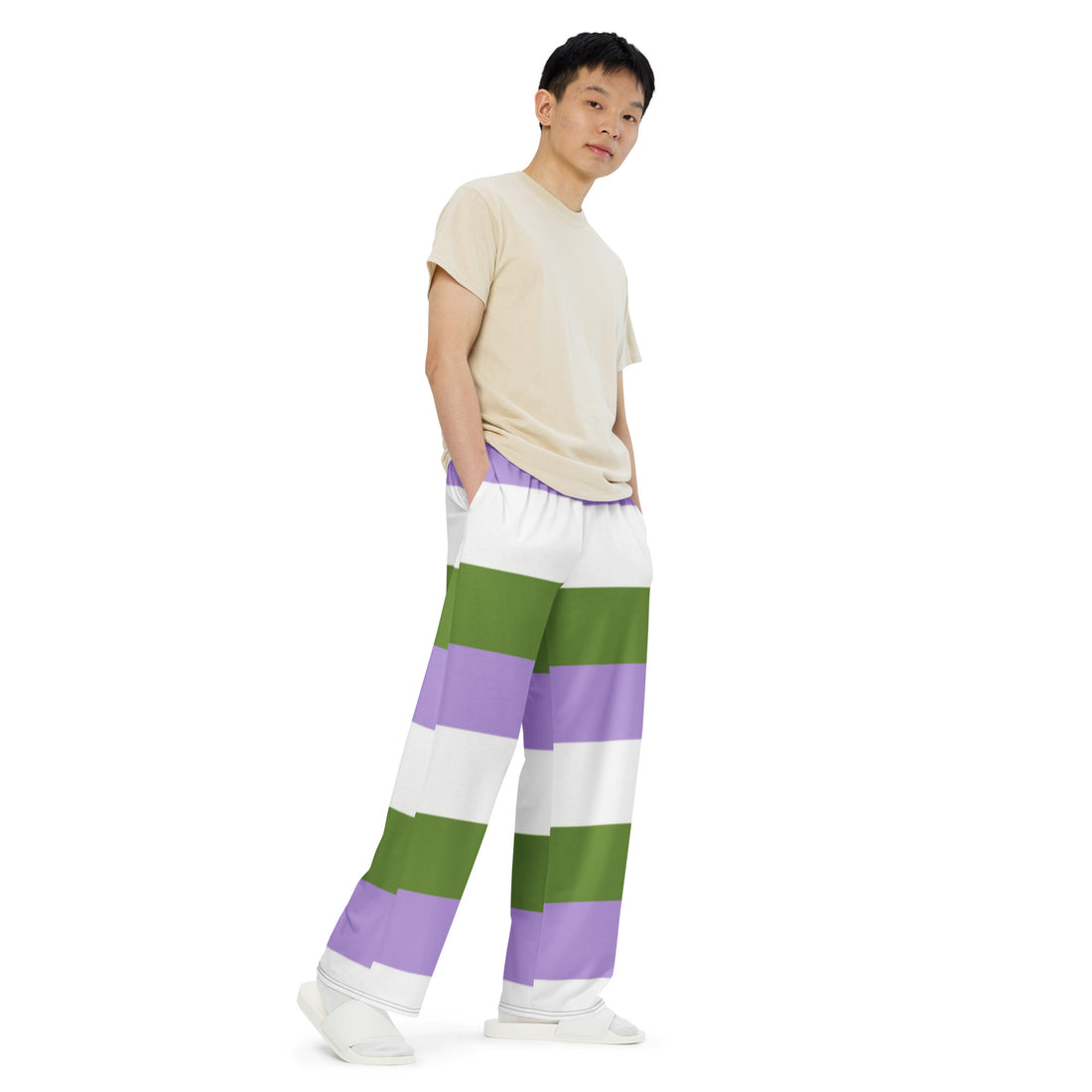 Pantalones anchos con bandera del Orgullo Genderqueer