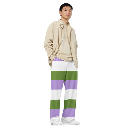 Pantalones anchos con bandera del Orgullo Genderqueer