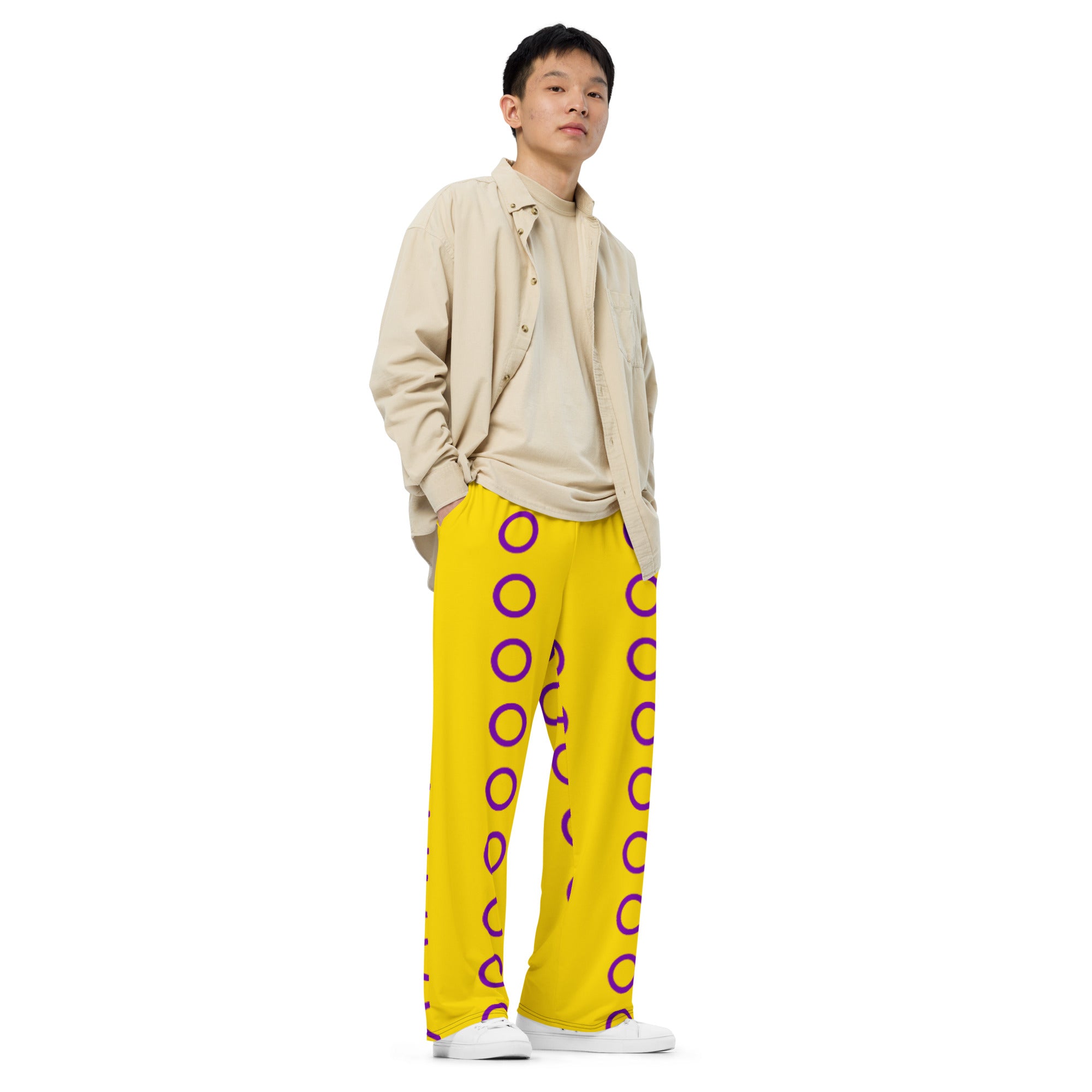 Intersex Pride Flag Wide-Leg Pants