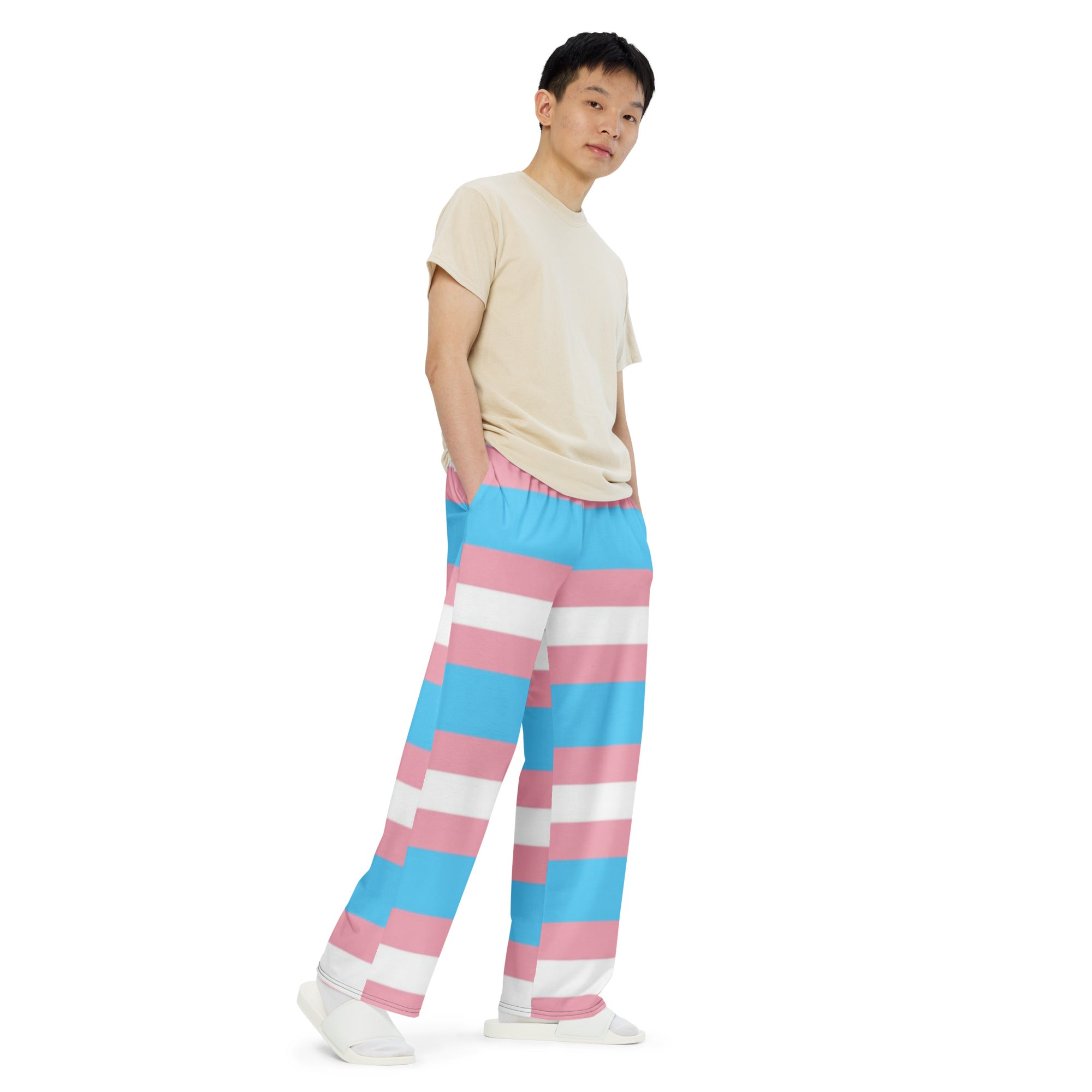 Transgender Pride Flag Wide-Leg Pants