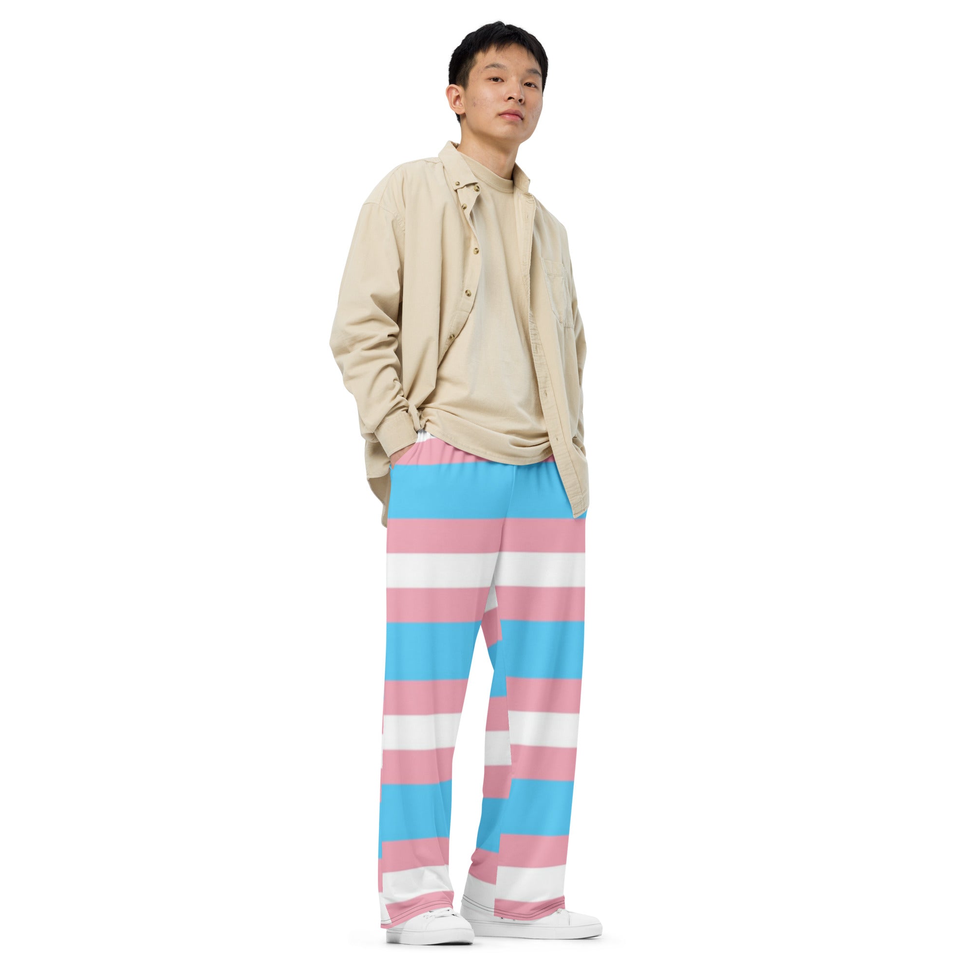 Transgender Pride Flag Wide-Leg Pants