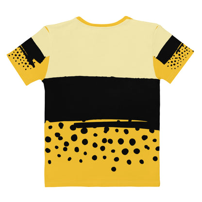 T-shirt Yellow Abstract Wide Dots Filled