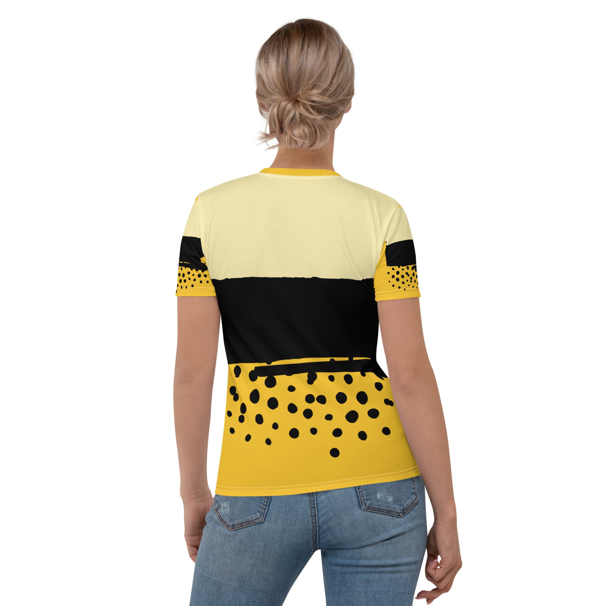 T-shirt Yellow Abstract Wide Dots Filled