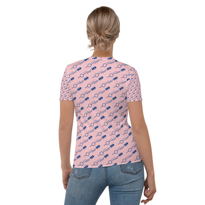 T-shirt Light Pink with Blue Arrows