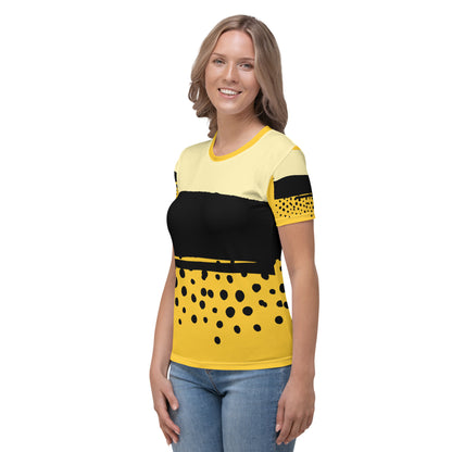 T-shirt Yellow Abstract Wide Dots Filled