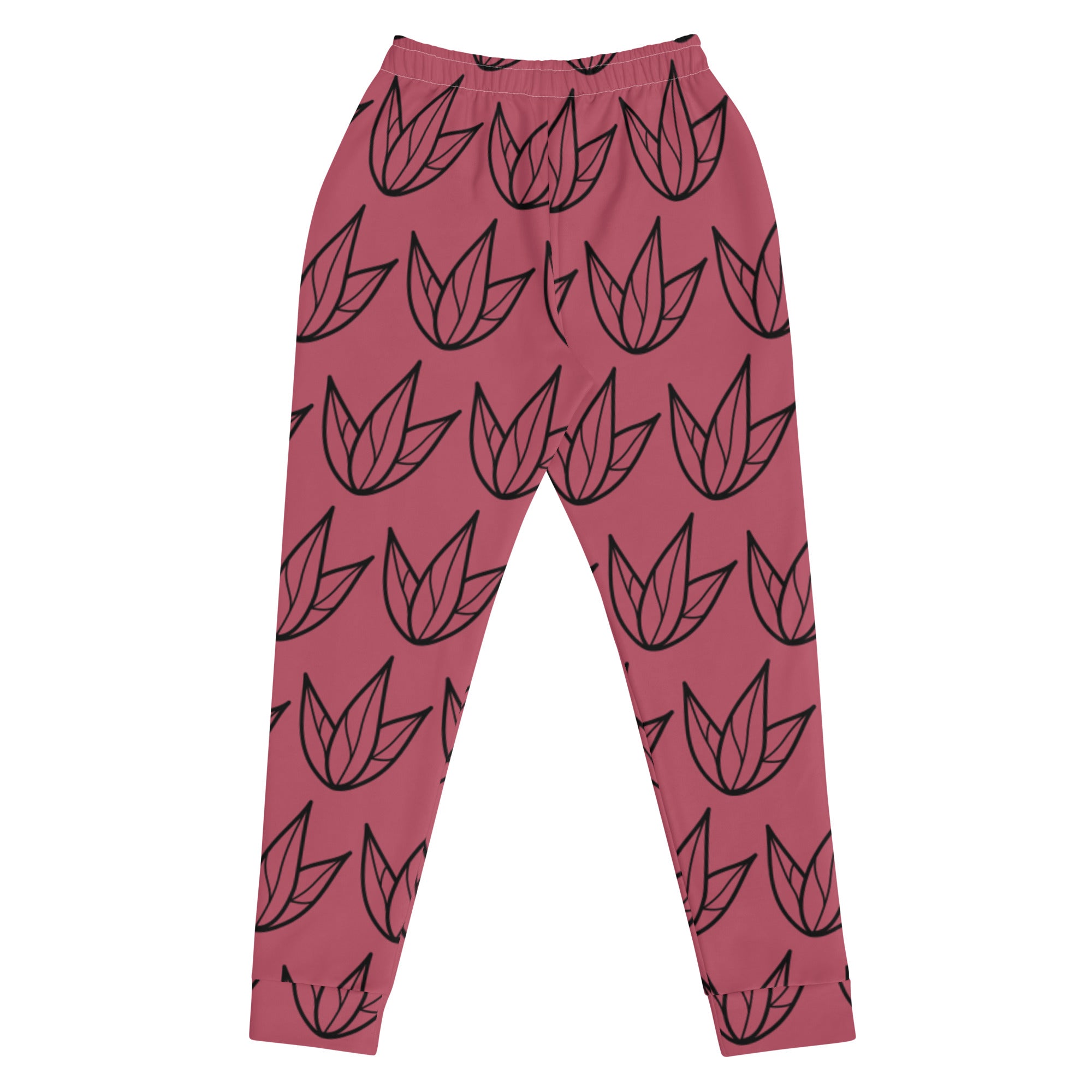 Joggers Dark Pink with Leaves