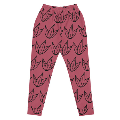 Joggers Dark Pink with Leaves