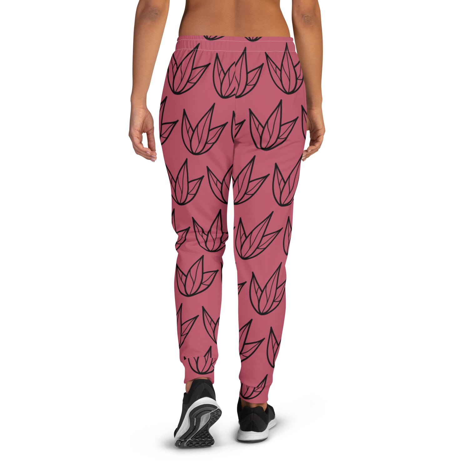 Joggers Rosa Escuro com Folhas