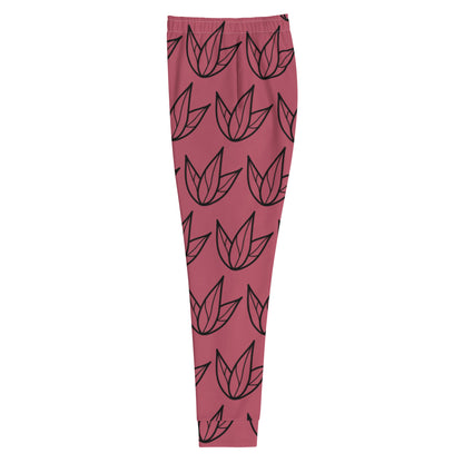 Joggers Dark Pink with Leaves