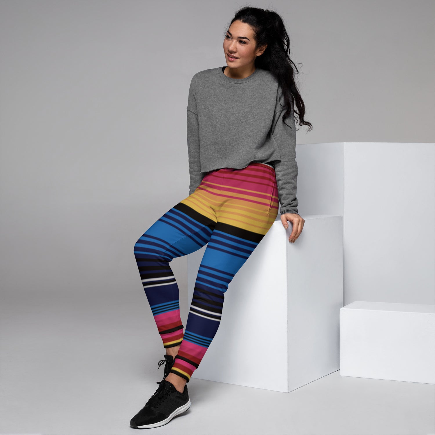 Joggers a juego con rayas de colores