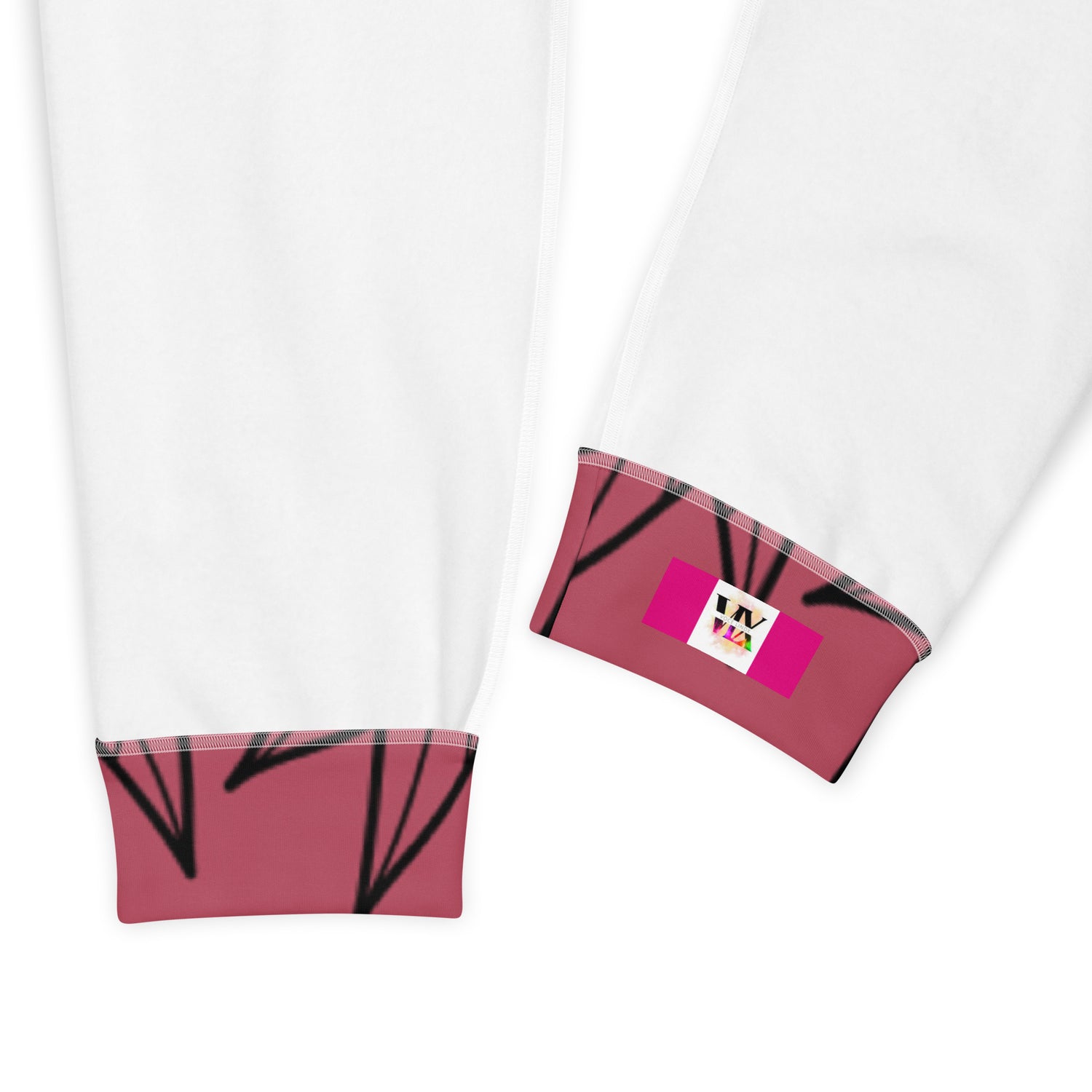 Joggers Dark Pink with Leaves