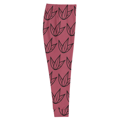 Joggers Rosa Escuro com Folhas