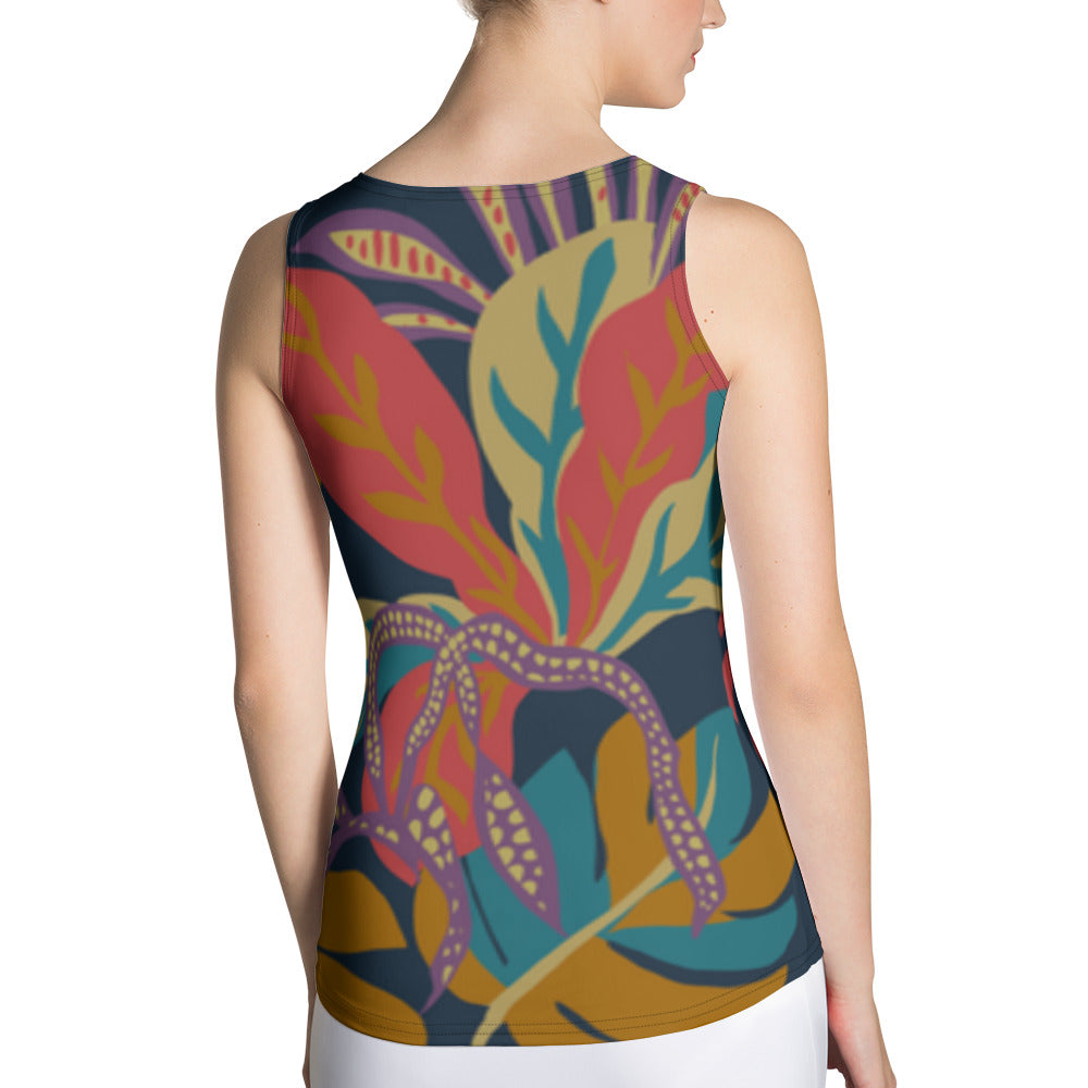 Sublimation Cut &amp; Sew Tank Top With Flowers