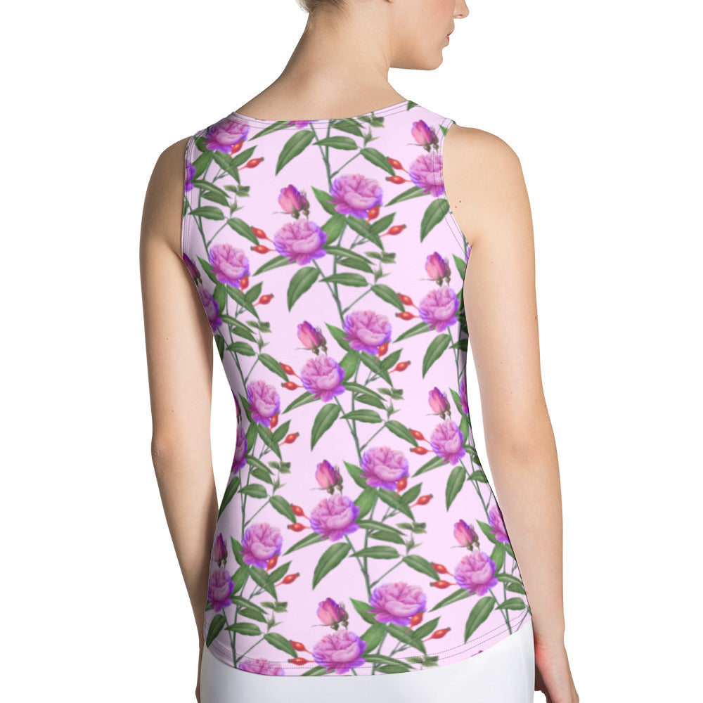 Sublimation Cut &amp; Sew Tank Top Lilac Rose