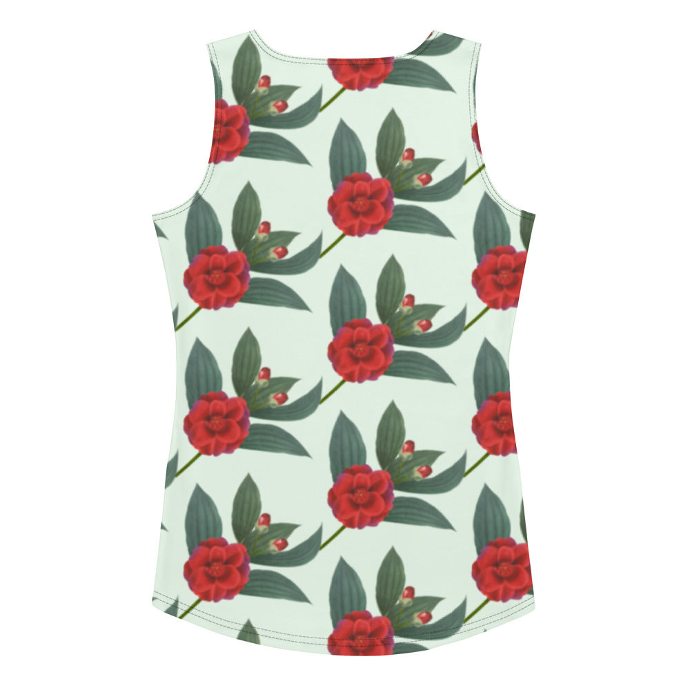 Sublimation Cut &amp; Sew Tank Top Red rose