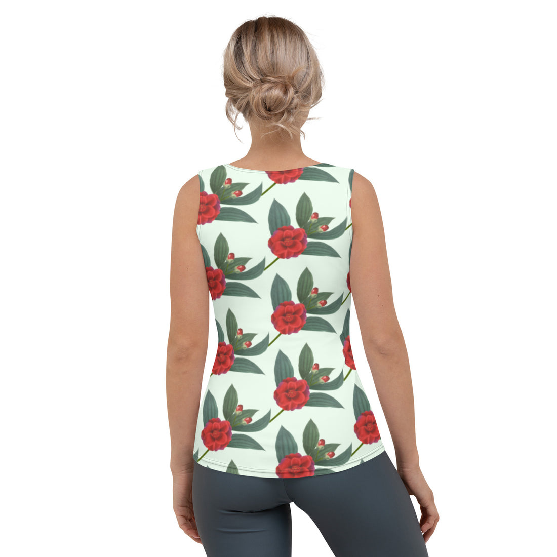 Sublimation Cut &amp; Sew Tank Top Red rose