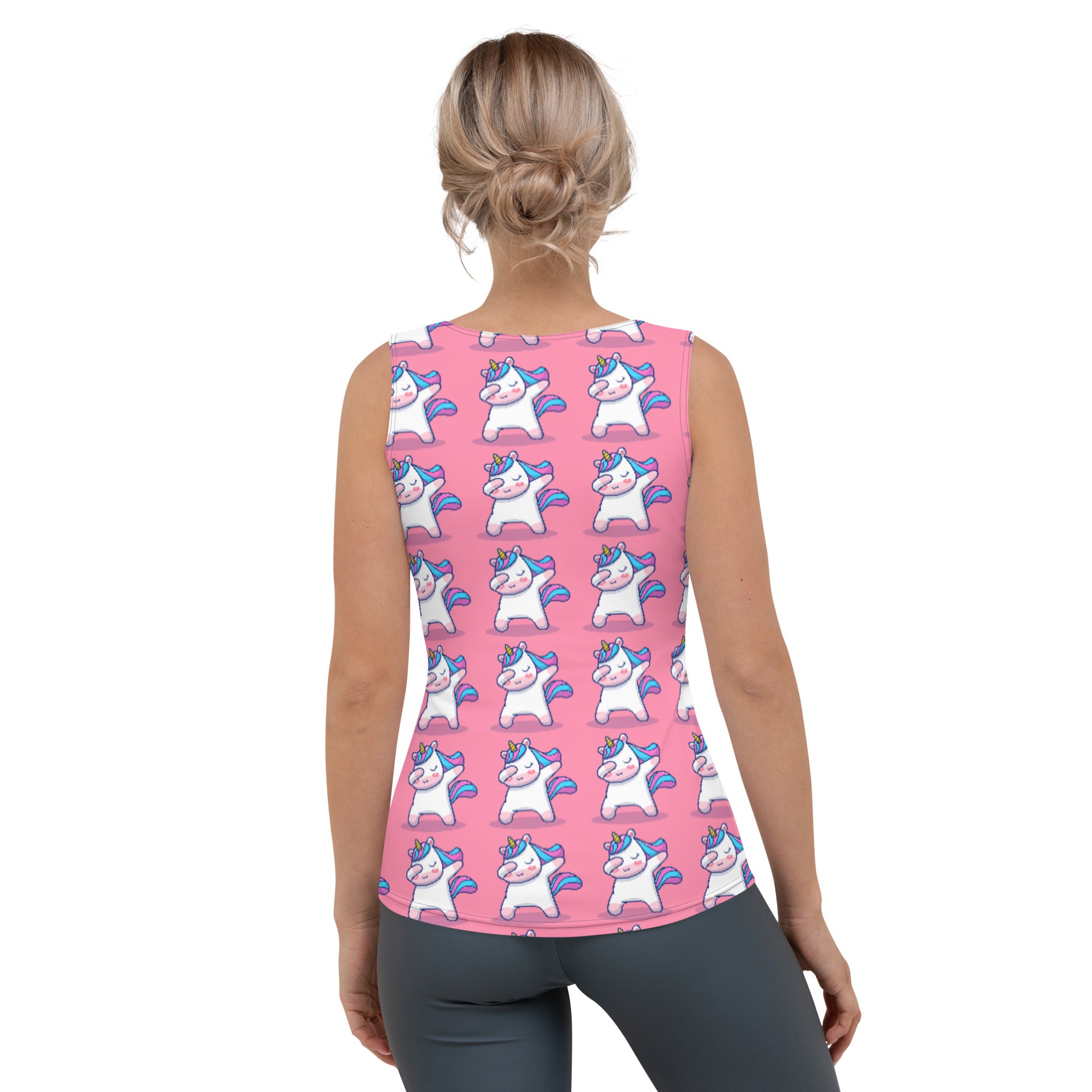 Camiseta sin mangas cortada y cosida por sublimación Unicornio