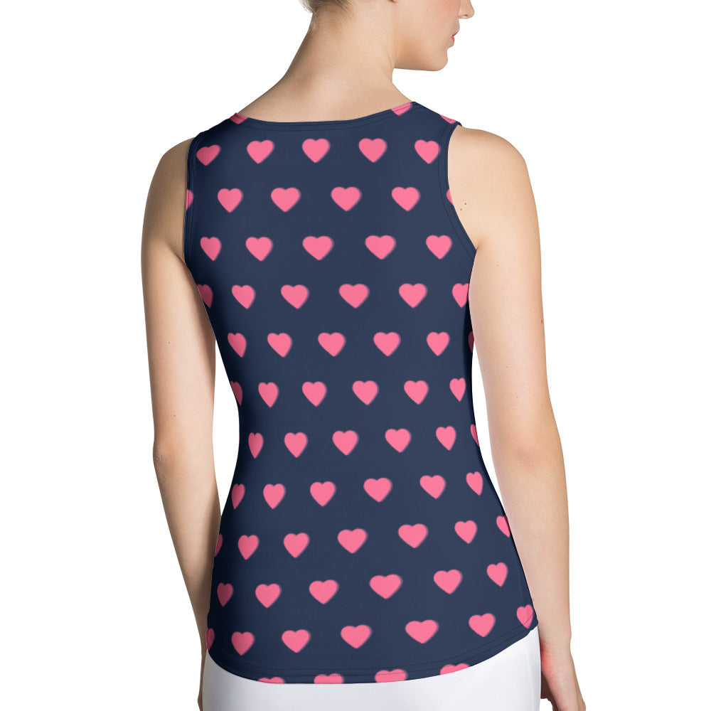 Sublimación Cut &amp;amp; Sew Tank Top corazones pequeños