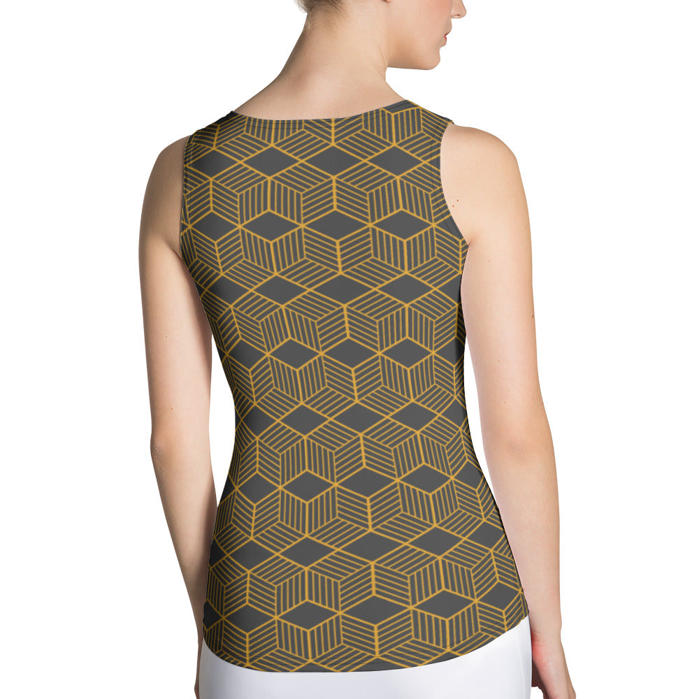 Sublimation Cut &amp; Sew Tank Top Geometric