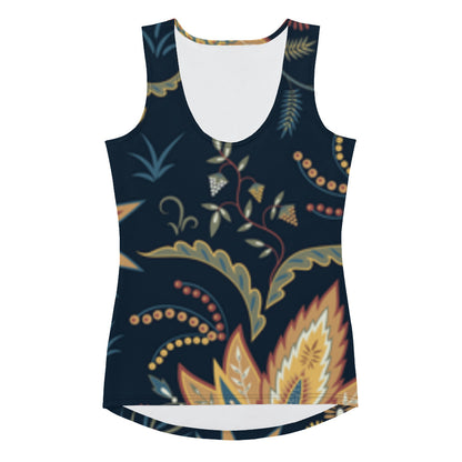 Sublimation Cut &amp; Sew Tank Top Blue Flowers