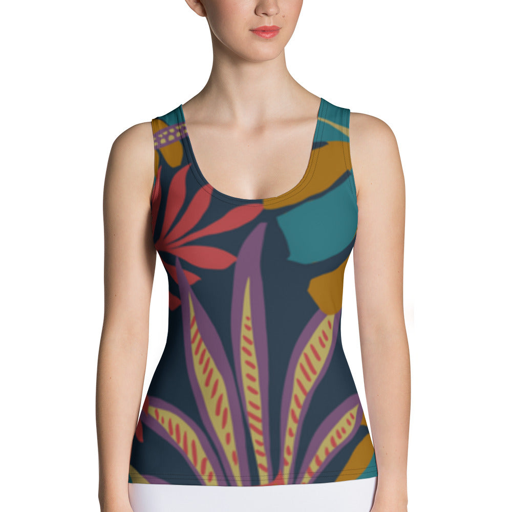 Sublimation Cut &amp; Sew Tank Top With Flowers