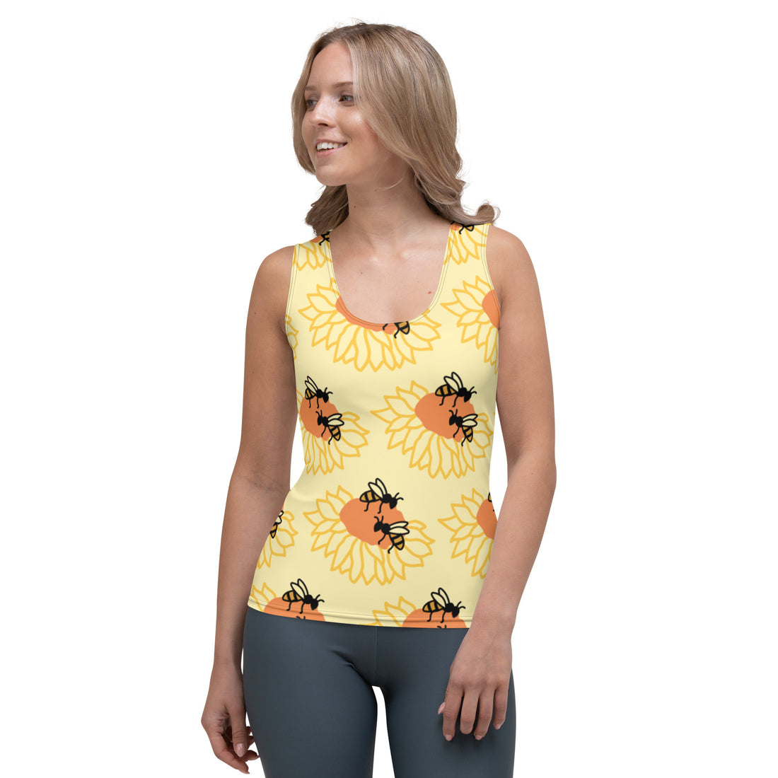 Sublimation Cut &amp; Sew Tank Top Sunflower and Bees