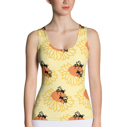 Sublimation Cut &amp; Sew Tank Top Sunflower and Bees